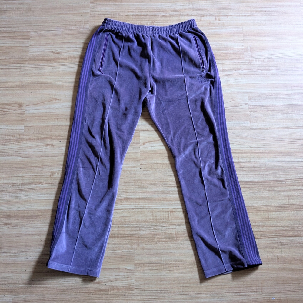 Needles Velvet Sweatpants Purple Men Large Striped Japan
